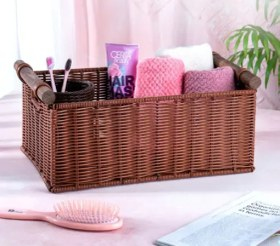 تصویر 2 از سبد حصیری مستطیل با طراحی ساده و کاربردی